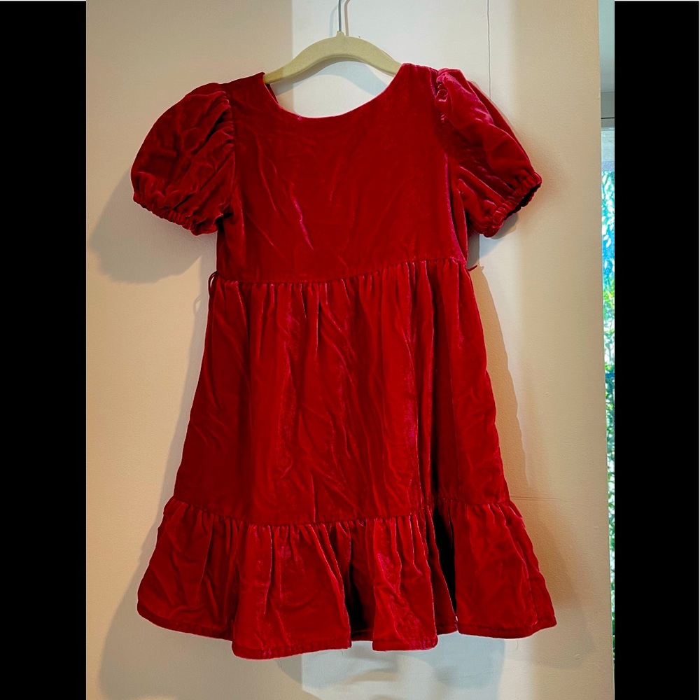Red crushed velvet dress.  Crewcuts. Size 5. Only worn once. Great condition.
